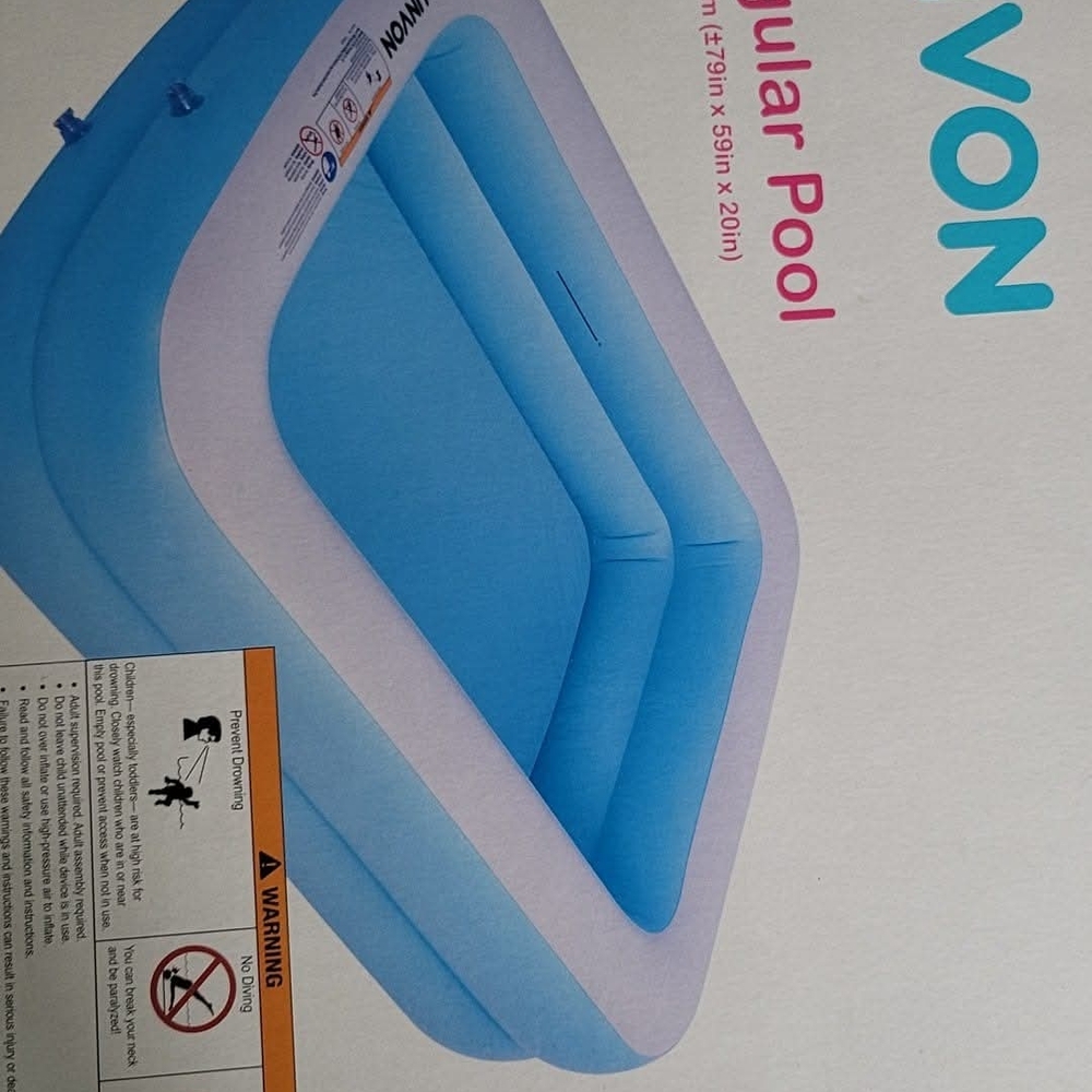 Intex Rectangular Inflatable Pool - Blue and White